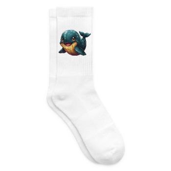 Kuschelfreund Wal Cartoon - Tennissocken - Weiß - Rechts