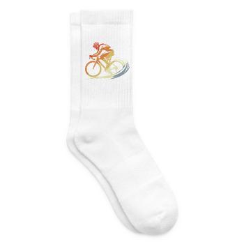 Vintage Fahrradfahrer Zeichnung - Tennissocken - Weiß - Rechts