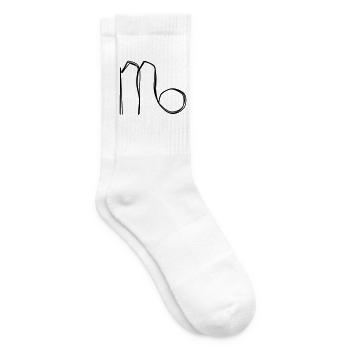 Sternzeichen Jungfrau handgezeichnet - Tennissocken - Weiß - Rechts