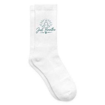  Yogasitz Achtsankeit Entspannung - Tennissocken - Weiß - Rechts