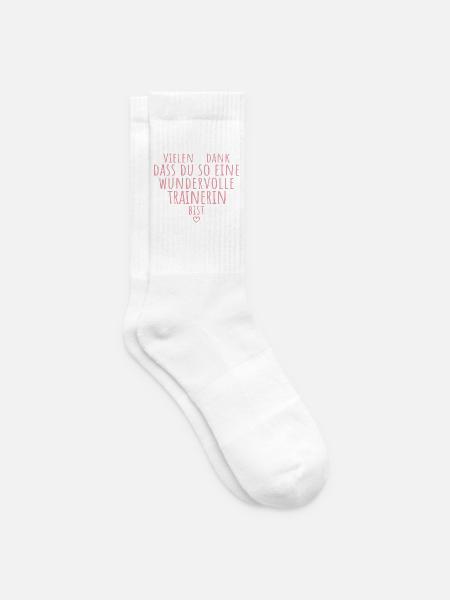 Beste Trainerin Herz Dankeschön Fußballtrainerin - Tennissocken - Weiß