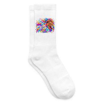 Mut hat viele Farben – Löwenstärke - Tennissocken - Weiß - Rechts