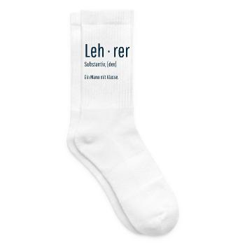 Lehrer Substantiv Definition Schule Geschenk - Tennissocken - Weiß - Rechts