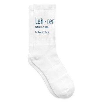 Lehrer Substantiv Definition Schule Geschenk - Tennissocken - Weiß - Rechts