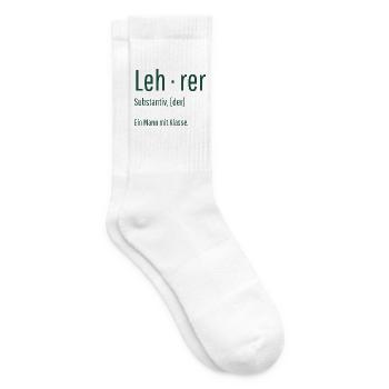 Lehrer Substantiv Definition Schule Geschenk - Tennissocken - Weiß - Rechts