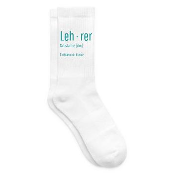 Lehrer Substantiv Definition Schule Geschenk - Tennissocken - Weiß - Rechts