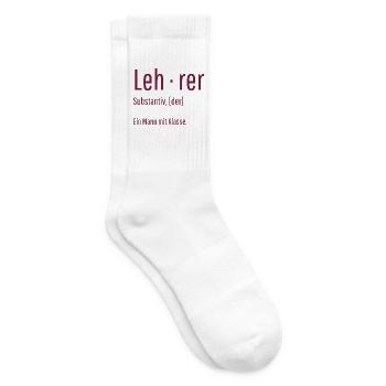 Lehrer Substantiv Definition Schule Geschenk - Tennissocken - Weiß - Rechts