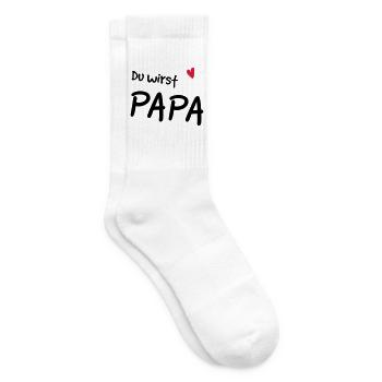 Du wirst Papa - Tennissocken - Weiß - Rechts