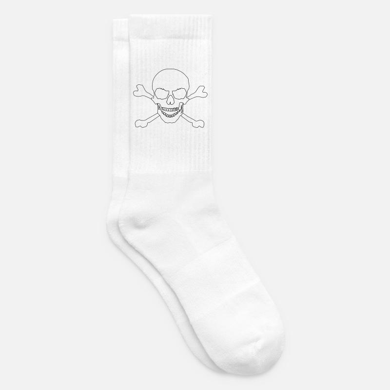 Skull and crossed bones - Tennis socks - white