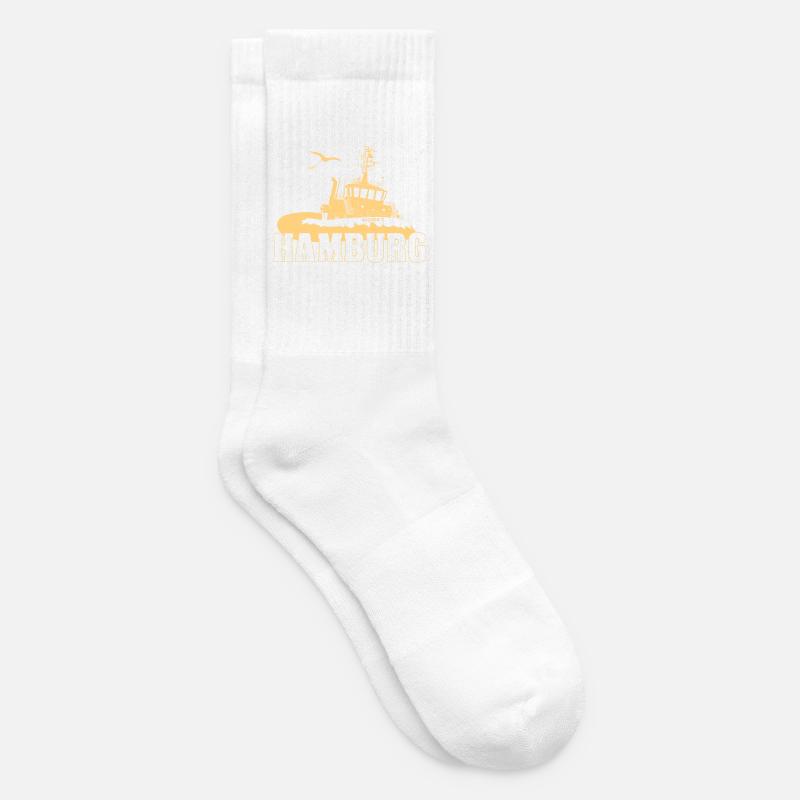 Schlepper im Hamburger Hafen - Tennissocken - Weiß