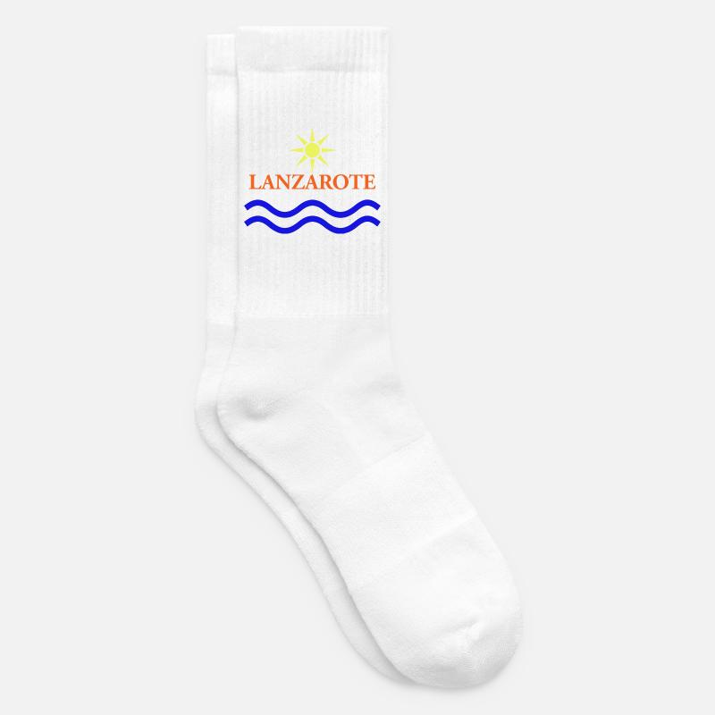 Lanzarote Sun and Waves Design - Tennis socks - white