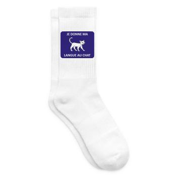 I give my tongue to the cat - Tennis socks - white - Right