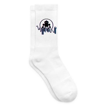 Roboter City Skyline – 3D Sci-Fi Zukunft Design - Tennissocken - Weiß - Rechts