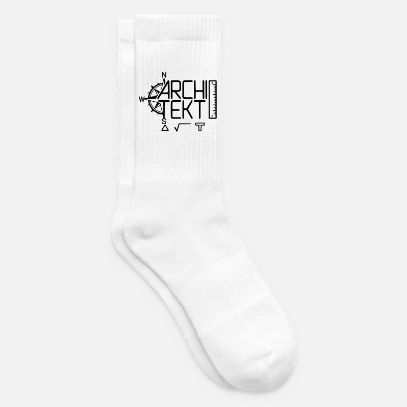 Conception architecte avec outil de dessin - Chaussettes de tennis - blanc