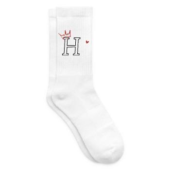 Buchstabe h Kronenherz - Tennissocken - Weiß - Rechts