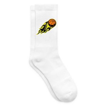 Basketball flame - Tennis socks - white - Right