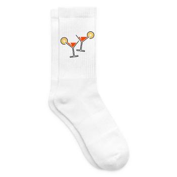 2 verres cocktail / cocktail / martini + (orange) - Chaussettes de tennis - blanc - Droite
