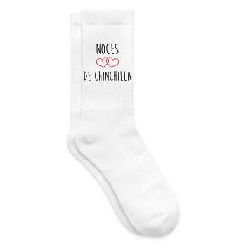 Anniversaire Mariage Noces de Chinchilla 67 Ans - Chaussettes de tennis - blanc - Droite