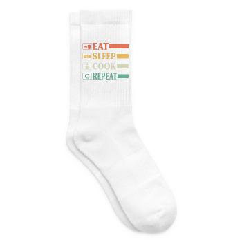 Chef Chef Drôle Chef Boulanger Chef Chef Manger Sommeil Chef Représentant - Chaussettes de tennis - blanc - Droite