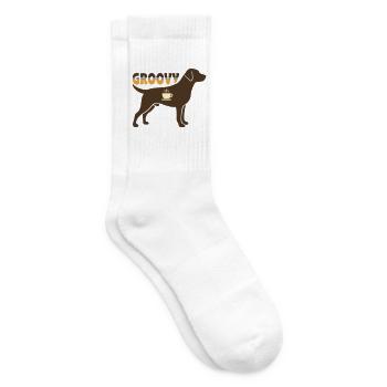 Groovy Hund Retriever Retro - Tennissocken - Weiß - Rechts