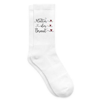 Mutter der Braut handgeschriebener Schriftzug mit  - Tennissocken - Weiß - Rechts