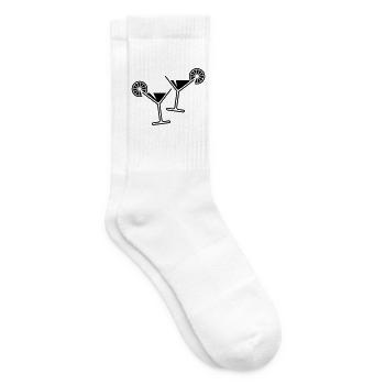 2 verres cocktail / cocktail / martini + (noir) - Chaussettes de tennis - blanc - Droite
