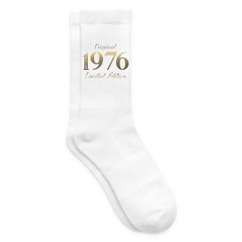 50th Birthday Gift Original August 1976 - Tennis socks - white - Right