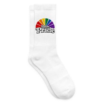 Shine With Pride LGBTQ Statement Retro CSD Fan - Tennissocken - Weiß - Rechts