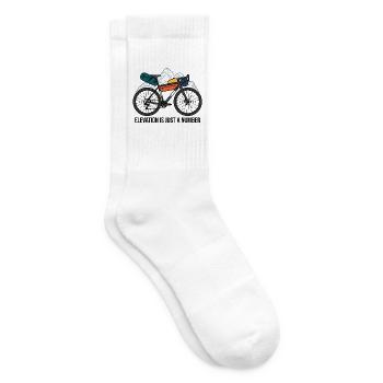 Elevation Is Just A Number Gravel Bikepacking Art - Tennis socks - white - Right