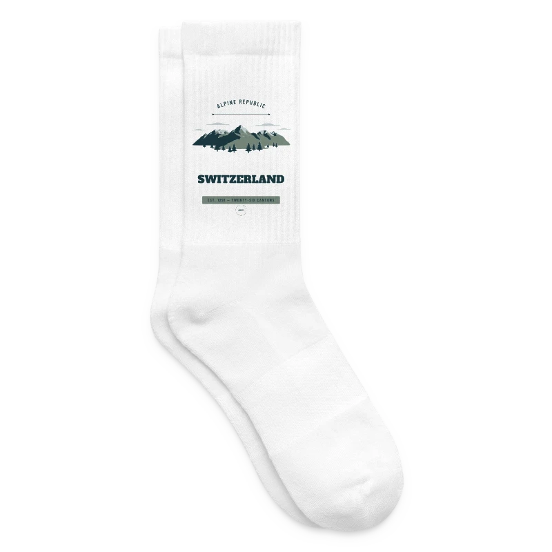 Switzerland-mærke på en tennis socks