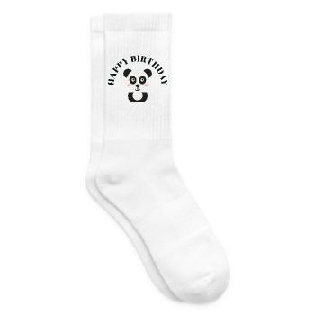 HERZLICHEN GLÜCKWUNSCH ZUM GEBURTSTAG, PANDA - Tennissocken - Weiß - Rechts