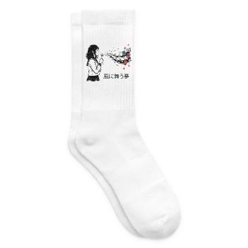 Mahjong Mädchen Japanisches Design - Tennissocken - Weiß - Rechts