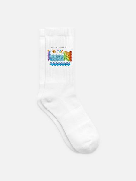 Periodic Table Of The Elements Hexagon Rainbow - Tennissocken - Weiß