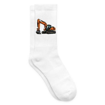  Bagger auf Baustelle - Tennissocken - Weiß - Rechts