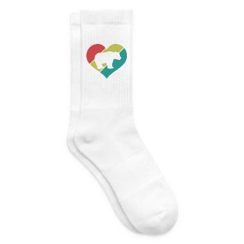 Bär Herz Retro-Style - Tennissocken - Weiß - Rechts