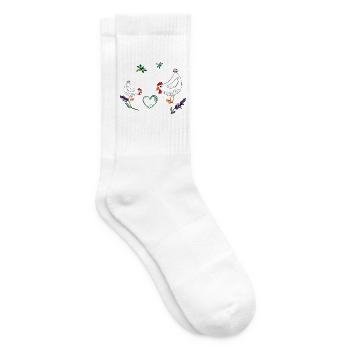  Hühner - Tennissocken - Weiß - Rechts