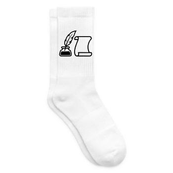Federkiel Tinte Schriftrolle Icon - Tennissocken - Weiß - Rechts