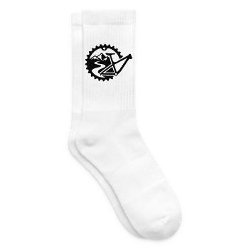 MTB Kettenblatt Berge Logo - Tennissocken - Weiß - Rechts