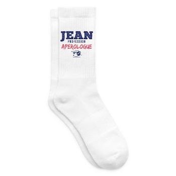 Jean Grand Aperologue – Lustiges Geschenk - Tennissocken - Weiß - Rechts
