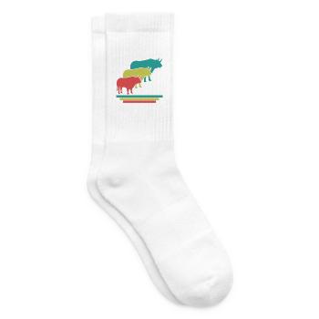 Stier Trio Retro-Style - Tennissocken - Weiß - Rechts