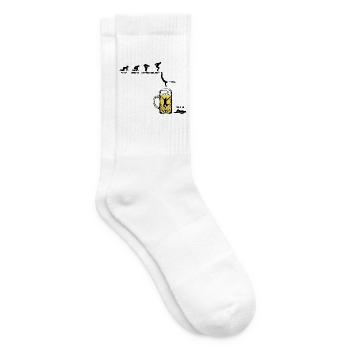 Bier Woche | Evolution | Bierglas | Saufen - Tennissocken - Weiß - Rechts