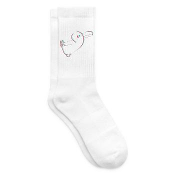 Hase und Ente Neon Glitch optische Täuschung Cool - Tennissocken - Weiß - Rechts