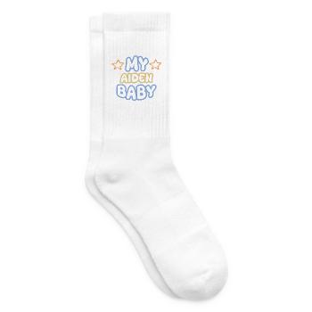 Aiden als Spruch - Tennissocken - Weiß - Rechts