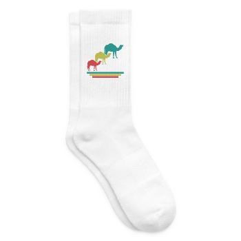Kamele Im Retro-Look - Tennissocken - Weiß - Rechts