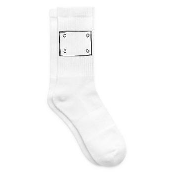 Startnummer handgezeichnet - Tennissocken - Weiß - Rechts