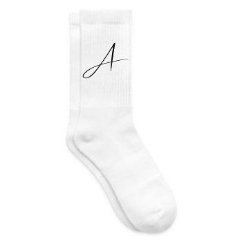 Name mit A Initiale für Anna Amelie Alexander - Tennissocken - Weiß - Rechts