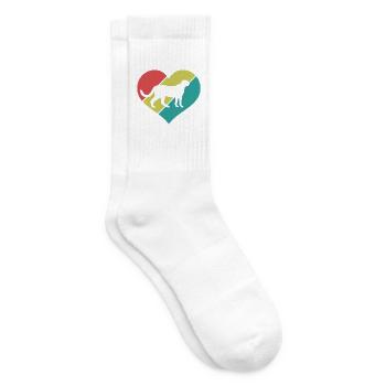 Gepard Herz Retro Style - Tennissocken - Weiß - Rechts