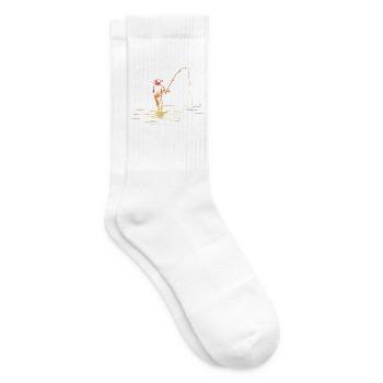 Fischer Zeichnung Retro Stil - Tennissocken - Weiß - Rechts