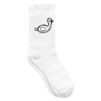 Gans handgezeichnet - Tennissocken - Weiß - Rechts