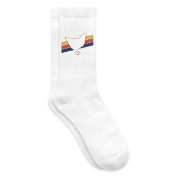 Huhn Silhouette Retro - Tennissocken - Weiß - Rechts